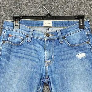 Hudson Krista Super Skinny Low Rise Crop Distressed Jeans Size 26 Light Wash‎